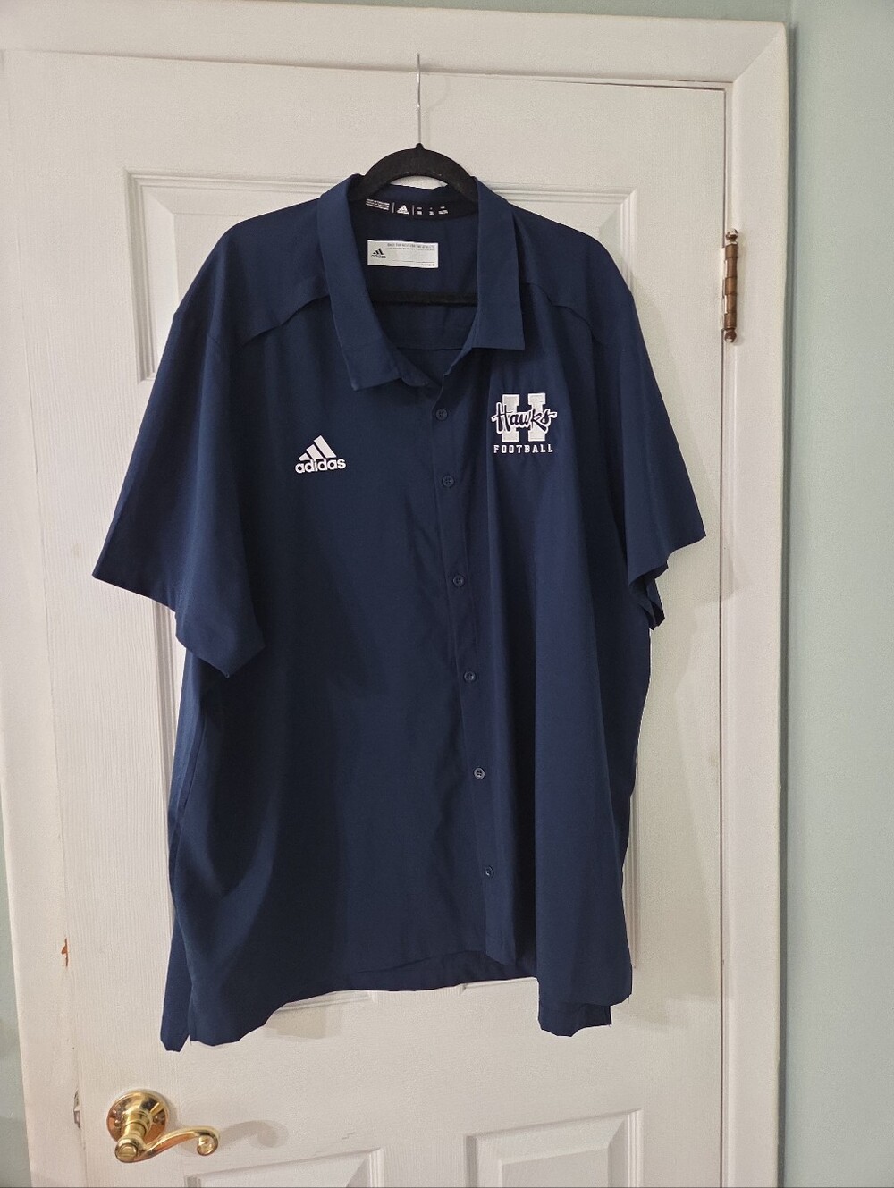 Adidas Men's Hawks Football Sideline Coach Navy Polo Shirt. 3XL